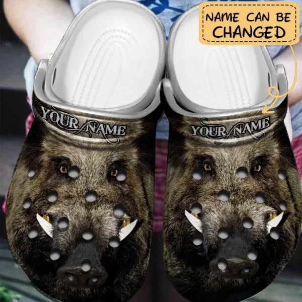 GCY1208301Custom chay ads jpg, Personalized Lightweight And Non-slip Awesome Boar Hunting Crocs, Quick Delivery Available!, Non-slip, Personalized