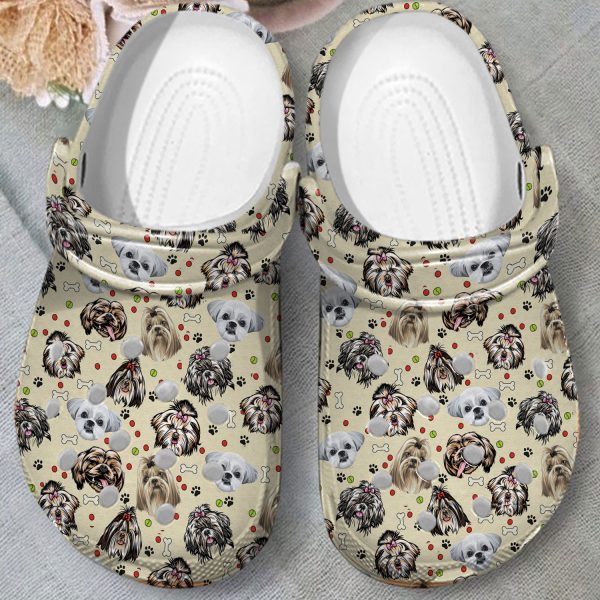 GCY1708188ch ads2, Adult Unisex And Safety Shih Tzu On The Beige Crocs, Order Now for a Special Discount!, Adult, Beige, Safety, Unisex