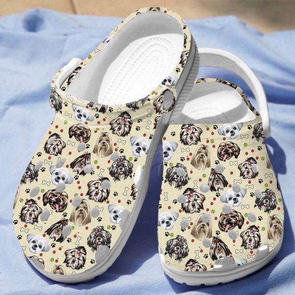 GCY1708188ch ads3, Adult Unisex And Safety Shih Tzu On The Beige Crocs, Order Now for a Special Discount!, Adult, Beige, Safety, Unisex