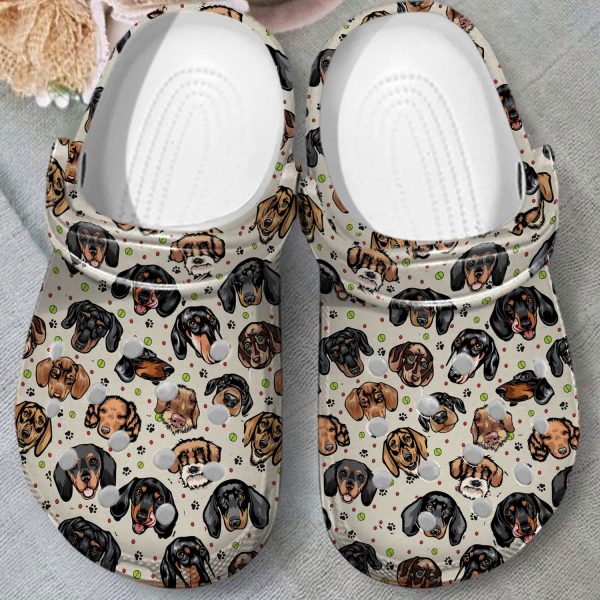 GCY1808102ch ads2 1, Adult Unisex And Breathable Dachshund On The Beige Crocs, Fast Shipping!, Adult, Beige, Breathable, Unisex