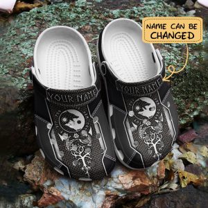 GCY2004210custom crocs3, New Design Lightweight And Love Viking With Black And White Color Crocs, Easy to Buy!, Black, Lightweight, New Design, White