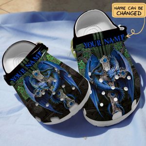 GCY2402204custom blue ads1, Durable Customized And Cool, Blue Dragon Collection Crocs, Perfect for Men!, Blue, Cool, Durable