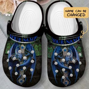 GCY2402204custom blue ads2, Durable Customized And Cool, Blue Dragon Collection Crocs, Perfect for Men!, Blue, Cool, Durable