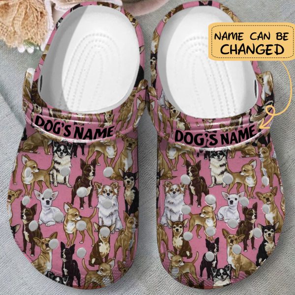 GCY2902205custom ads1, Personalized Lightweight And Non-slip Love Chihuahua Dog On The Pink Limited Edition Crocs, Perfect for Women, Limited Edition, Non-slip, Personalized, Pink