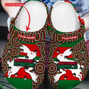 GDT2408306custom mock 1 jpg, For Fans, Customized And Classic National Rugby League Rabbitohs Crocs, Easy to Buy!, Classic, Customized