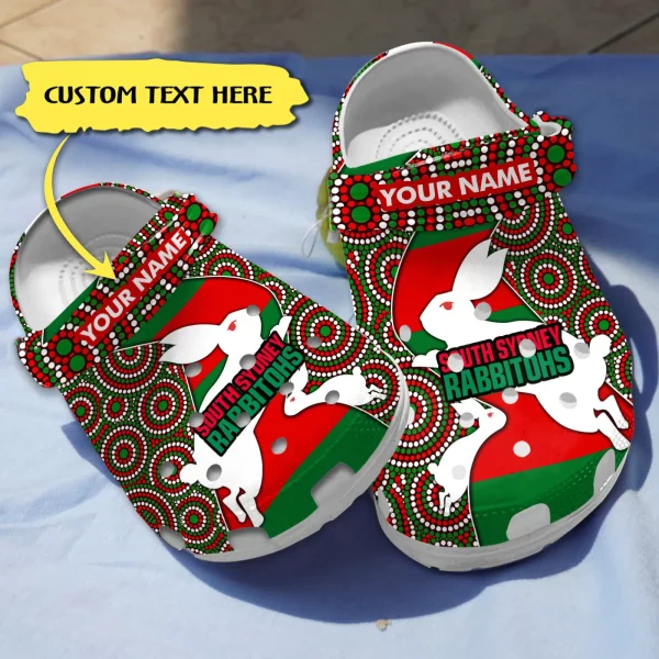 GDT2408306custom mock 2 jpg, For Fans, Customized And Classic National Rugby League Rabbitohs Crocs, Easy to Buy!, Classic, Customized