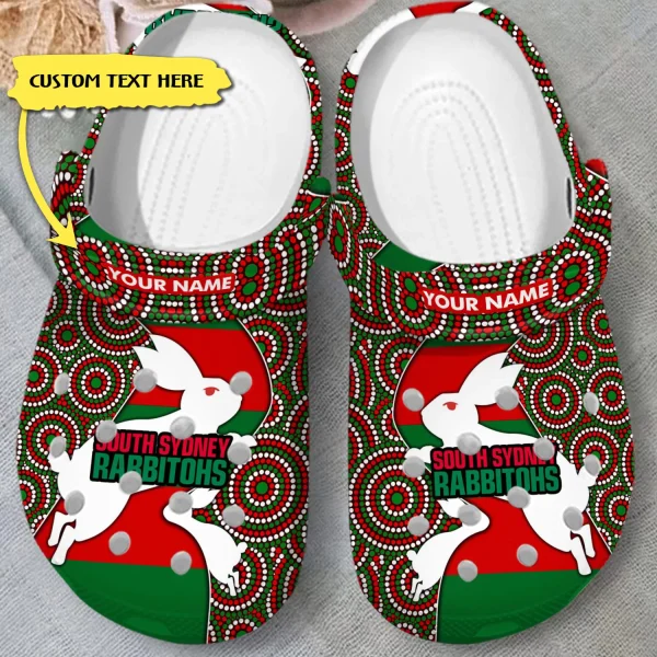 GDT2408306custom mock 3 jpg, For Fans, Customized And Classic National Rugby League Rabbitohs Crocs, Easy to Buy!, Classic, Customized