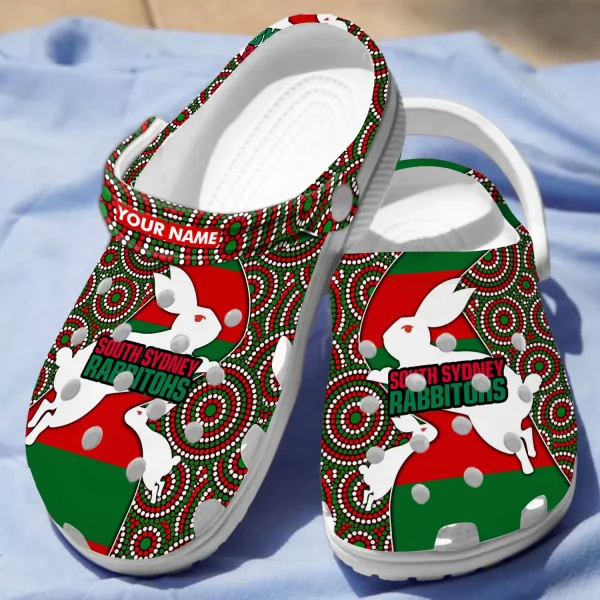GDT2408306custom mock 4 jpg, For Fans, Customized And Classic National Rugby League Rabbitohs Crocs, Easy to Buy!, Classic, Customized