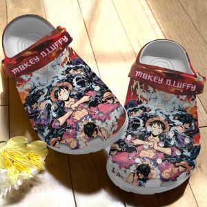 GHY2708201ch crocs3 600×600 1, Monkey Luffy Anime One Piece Fluffy Adult Crocs, Easy To Clean, Adult, Fluffy