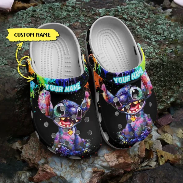 GIH0908302VN mockup 2 jpg, Personalized Adult’s Classic Stitch Colorful Crocs, Non-slip And Lightweight Clogs, Adult, Classic, Colorful, Non-slip, Personalized