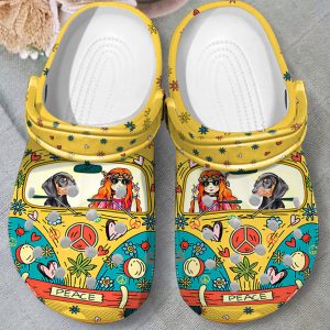GLT2202201 ads 2, Lightweight Non-slip And Colorful Dachshund hippie Crocs, Order Now for a Special Discount!, Colorful, Non-slip