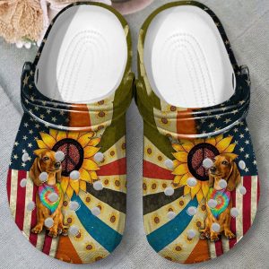 GLT2202203 ads 2, Adult Unisex Breathable And Colorful Dachshund hippie Crocs, Order Now for a Special Discount!, Adult, Breathable, Colorful, Unisex
