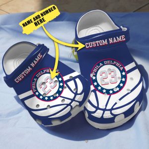 GMB1205204custom chay ads, Classic Non-slip And Customized Top NBA Team On The Blue Crocs, Easy to Clean!, Blue, Classic, Customized, Non-slip