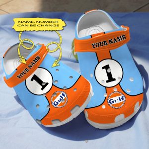 GMD0607202ch chay ads, Wide-fit Slippers, Personalized Durable And Good-looking Gulf Racecars With Light Blue And Orange Color Crocs, Easy to Buy!, Durable, Good-looking, Light Blue, Orange, Personalized, Wide-fit