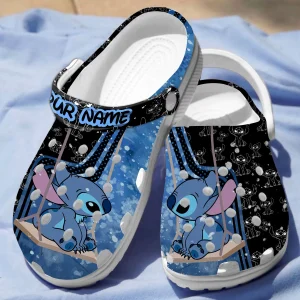 GMP2907306 mockup 04 jpg, Personalized Disney Stitch Stay With Me Crocs, Super Light-weight Classic Clogs, Classic, Personalized