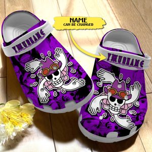 GNB2408201 1, Personalized One Piece Skull Purple Crocs, Ideal Gift For Nico Robin, Personalized, Purple