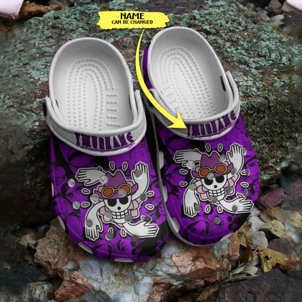 GNB2408201 2, Personalized One Piece Skull Purple Crocs, Ideal Gift For Nico Robin, Personalized, Purple