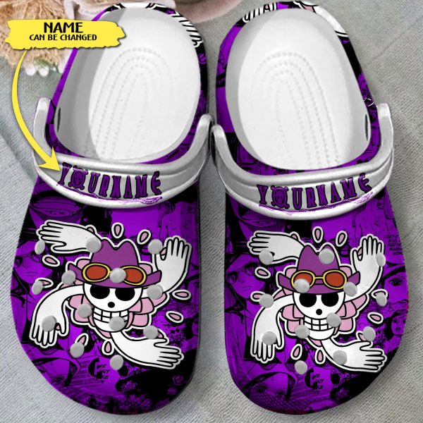 GNB2408201 3, Personalized One Piece Skull Purple Crocs, Ideal Gift For Nico Robin, Personalized, Purple