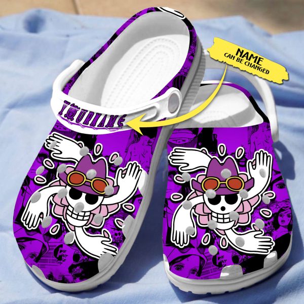 GNB2408201 4, Personalized One Piece Skull Purple Crocs, Ideal Gift For Nico Robin, Personalized, Purple