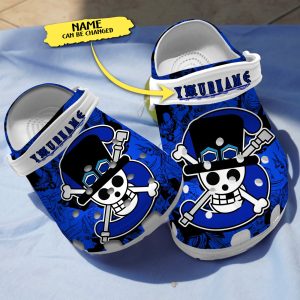 GNB2408205 chay ads, Personalized One Piece Anime Skull Blue Crocs, Perfect For Fan Of Sabo, Blue, Personalized