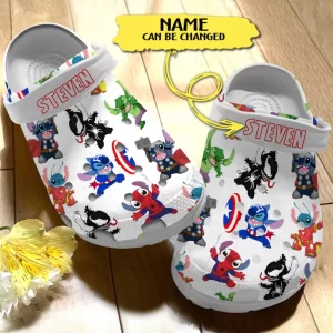 GNB2509203-1-jpg-600×600-1.webp, Personalized Cute Stitch Cosplay Marvel Superheroes White Crocs, Perfect For Men And Women, Cute, Personalized, White