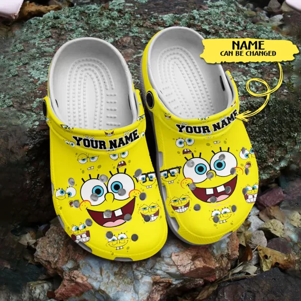 GNQ0308301custom mk4 jpg, Personalized Cute SpongeBob SquarePants Yellow Crocs, Cute, Personalized, Yellow