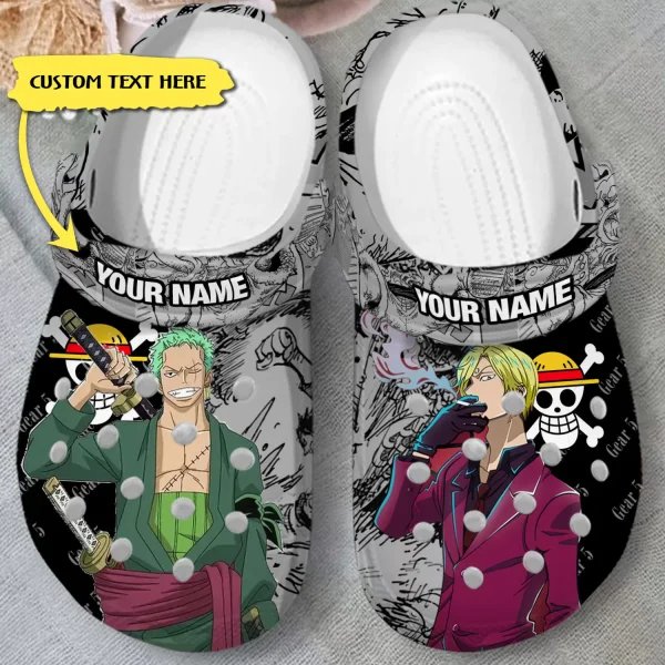 GNT1708301custom mock4 jpg, Personalized Crocs Anime One Piece Zoro & Sanji Clogs, Funny And Safe For Outdoor Play, Funny, Personalized
