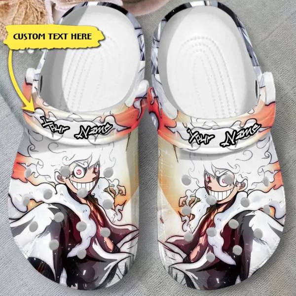 GNT1708302custom mock3 jpg, Cool Design Of Personalized One Piece Luffy Gear 5 White Crocs, Cool, Personalized, White