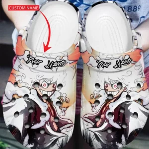 GNT1708302custom mock4 jpg, Cool Design Of Personalized One Piece Luffy Gear 5 White Crocs, Cool, Personalized, White