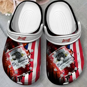 GSD0709205 ads jpg, Funny Adult Clog Budweiser King Of Beers Unisex Crocs – Easy To Clean, Adult, Funny, Unisex