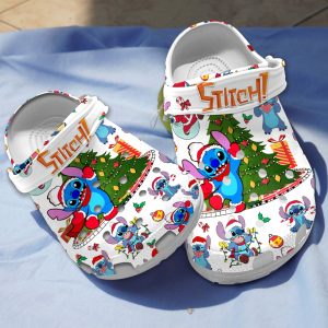 GSD2608304 2, Cute Eye-catching And Water-resistant Stitch Merry Christmas Crocs, Cute, Eye-catching, Water-Resistant