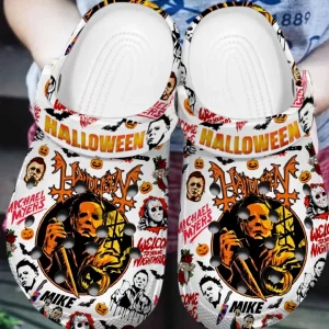 GSU0408309-mockup-3-600×600-1.webp, Welcome Halloween With Michael Myers White Crocs, Comfortable And Super Lightweight Clogs, White