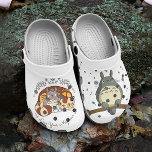 GSU0707309 mockup 1, Lovely Crocs Totoro Studio Ghibli Anime White Clogs, Soft And Durable For Walking, Durable, Soft, White