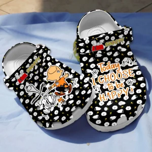 GSU1505348 mockup 2 jpg, Today I Choose To Be Happy Snoopy Water-Resistant Crocs, Available In All Sizes, Water-Resistant