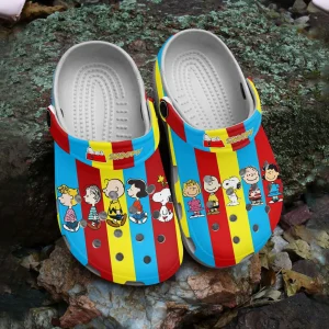 GSU1505362 mockup 1 jpg, Colorful Snoopy Crocs, Pop of Color to Your Outfit, Colorful