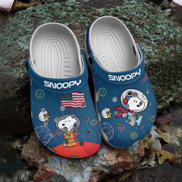 GSU1505376 mockup 2, Not Pretty But Also Comfort American Astronaut Snoopy Crocs Shoes, Comfort, Pretty