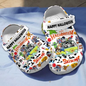 GSU1509316 mockup 2 jpg, Happy Halloween Disney Stitch Cosplay Scarry Movie Villains Crocs, Perfect For Kids And Adults, Adult, Kids