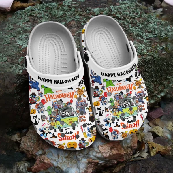 GSU1509316 mockup 3 jpg, Happy Halloween Disney Stitch Cosplay Scarry Movie Villains Crocs, Perfect For Kids And Adults, Adult, Kids