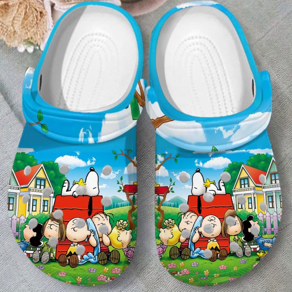 GSY1505330mockup 1.jpg3 1, Relaxing Time Snoopy And Friends Exclusive Crocs, Exclusive