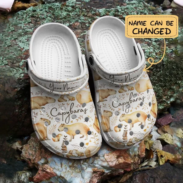 GSY2404305ch crocs2 jpg, Personalized Capybara Vintage Crocs For Your Family, Easy To Clean!, Personalized