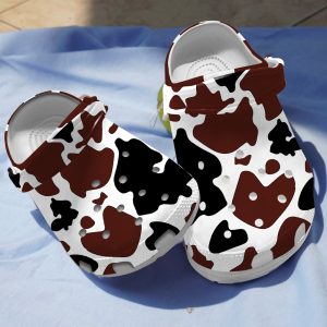 GTB021006ch 2, Cows Cowhide Pattern Slippers, Cow Breathable Crocs, Breathable