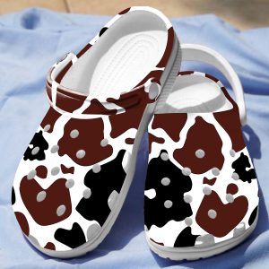 GTB021006ch 4, Cows Cowhide Pattern Slippers, Cow Breathable Crocs, Breathable