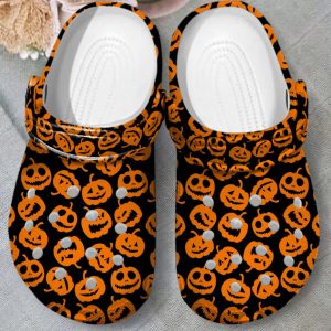 GTB2408114ch 3 600×600 1, Funny Pumpkin Pattern Halloween Crocs, Adult’s Unisex Classic Black Clogs, Adult, Black, Classic, Funny, Unisex