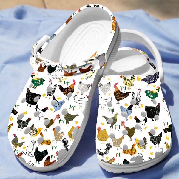 GTB3011111ch ads 3, Crocs Water-Resistant Non-slip And Colorful Chicken White Flame Clogs, Fast Shipping, Colorful, Non-slip, Water-Resistant