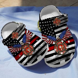 GTD0112111 ads1 600×600 1, High-Quality Crocs Printed American Firefighter, New Stylish For Adult, New, Stylish