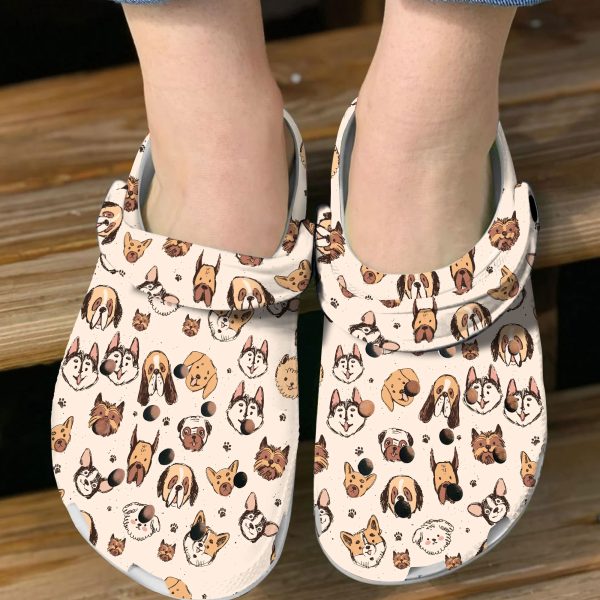 GTD1405103 ads2, Perfect for Women, Lightweight And Cute dog breeds On The Light Pink Crocs, Easy to Buy!, Cute, Light Pink, Women