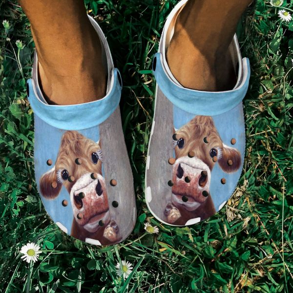 GTD1405105 ads1, Funny 3d Printed Cow Face Crocs For Men And Women, 3d Printed, Funny, Men, Women