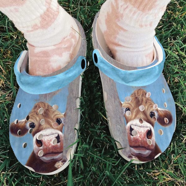 GTD1405105 ads2, Funny 3d Printed Cow Face Crocs For Men And Women, 3d Printed, Funny, Men, Women