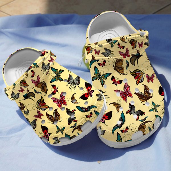 GTD1507109 ads1, Comfortable Colorful Butterfly Collection Crocs, Colorful
