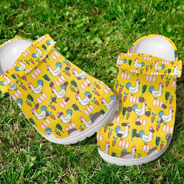 GTD1507117 ads3 scaled 1, Breathable Non-slip And Lightweight Roosters On The Yellow Crocs, Perfect For Outdoor Play!, Breathable, Non-slip, Yellow